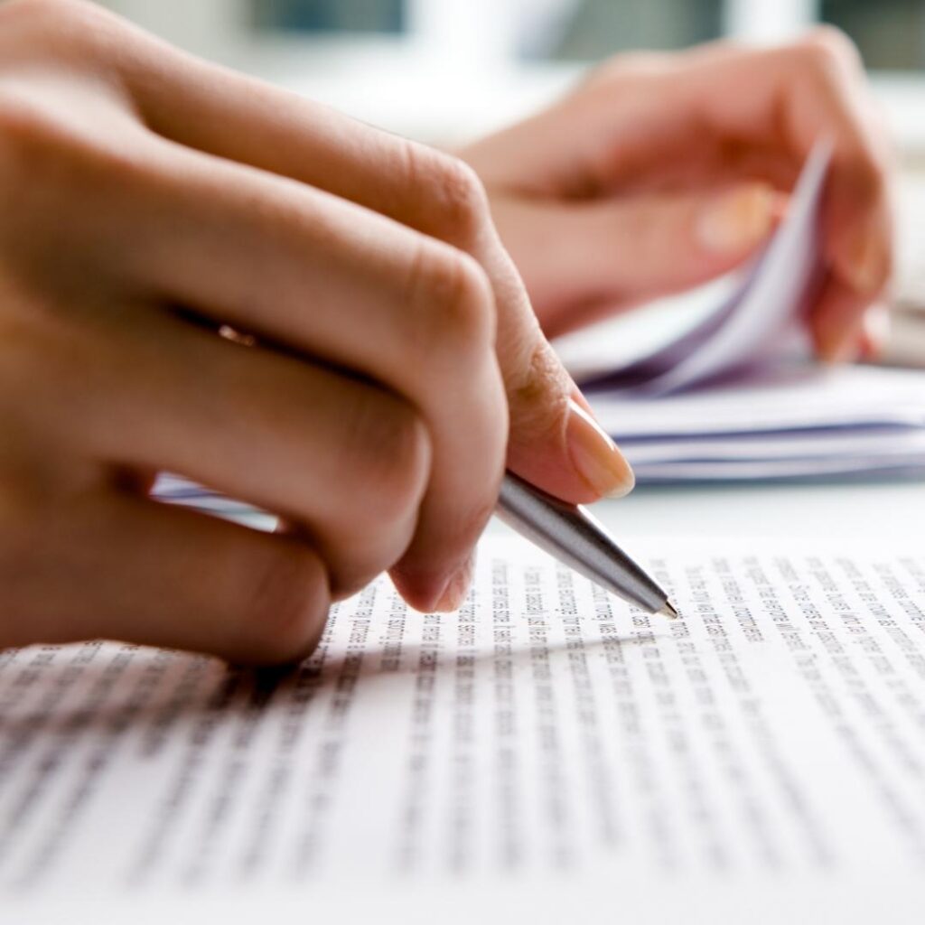 Writing on paper